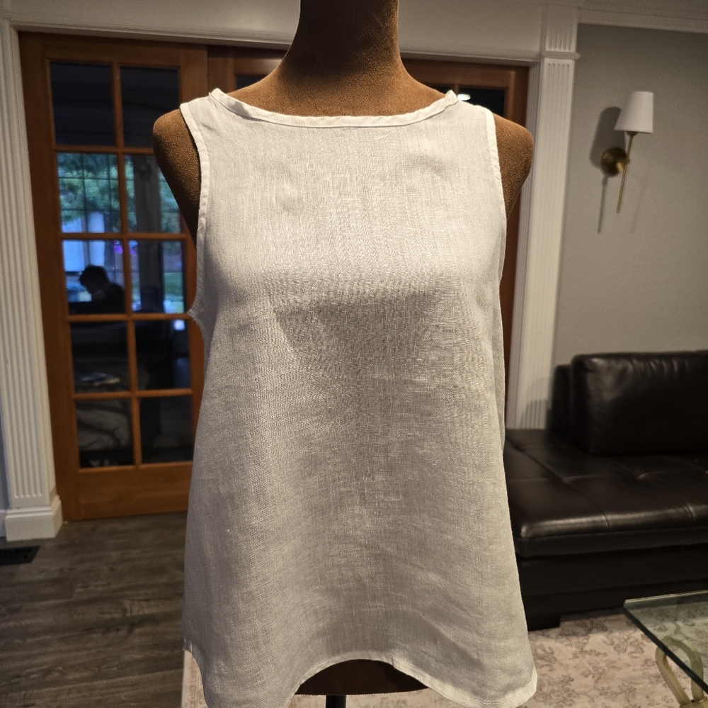 Isaac Mizrahi Linen Top in Cream